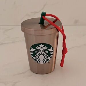 Starbucks Stainless Steel Iced Coffee Cup Holiday Ornament